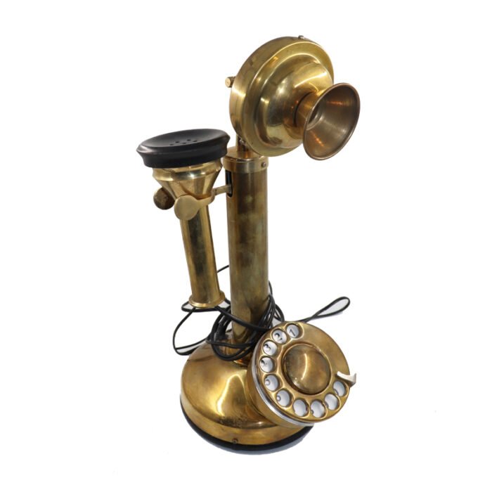 ⁦Antique Brass Rotary Candlestick Retro Phone⁩ - الصورة ⁦1⁩