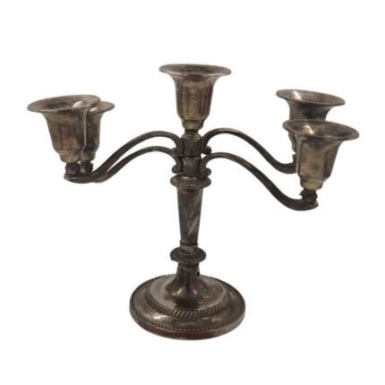 Antique Candle Silver Plated 5 Light Candelabra (S)