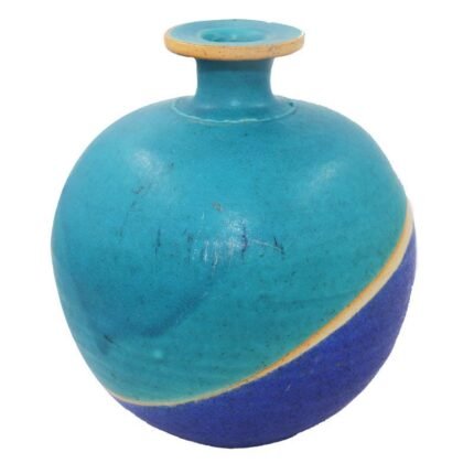Antique Pots & Pan Heavy Ceramic Turquoise and Blue Pot