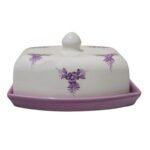 حافظة الزبدة زجاجية قديمة منقوشة