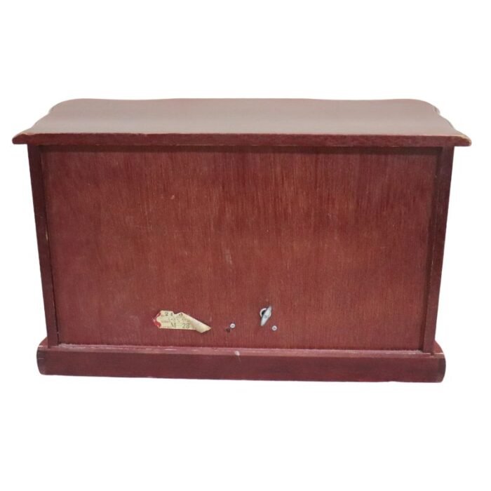 ⁦Antique Wooden Musical Jewellery Wardrobe Box with Glass Doors⁩ - الصورة ⁦2⁩