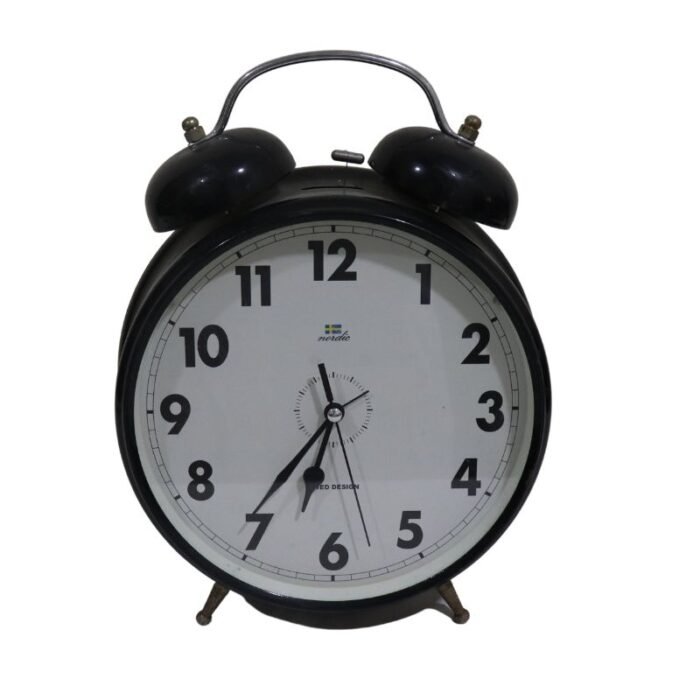 ⁦Antique old Swedin Alarm clock big size black⁩ - الصورة ⁦1⁩