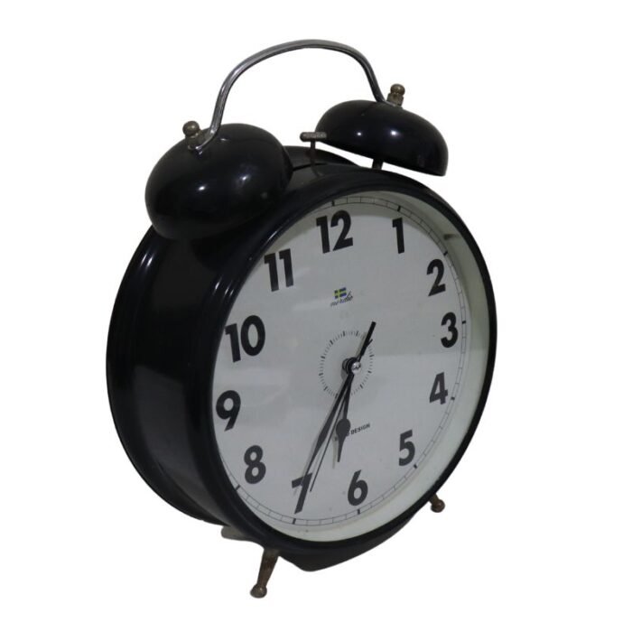 ⁦Antique old Swedin Alarm clock big size black⁩ - الصورة ⁦3⁩