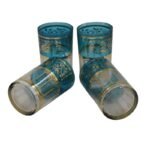 Antique old white-blue cups 4pc - الصورة 2