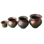 Antique pots & pan brown 4 pcs bowl set