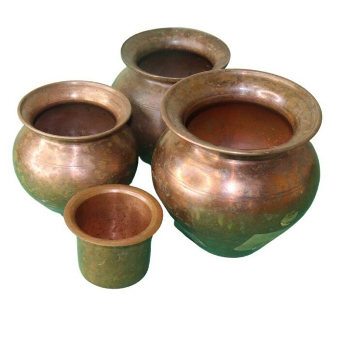 ⁦Antique pots & pan brown 4 pcs bowl set⁩ - الصورة ⁦2⁩