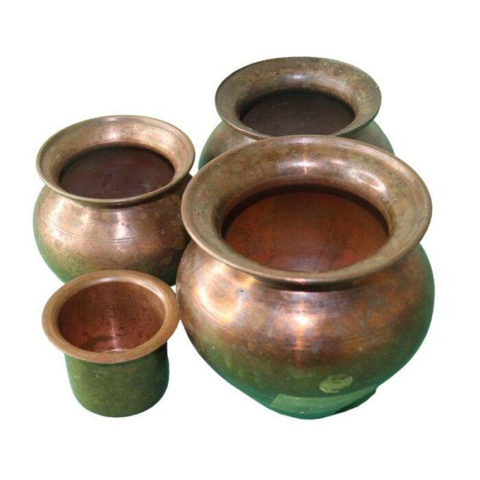 ⁦Antique pots & pan brown 4 pcs bowl set⁩ - الصورة ⁦3⁩
