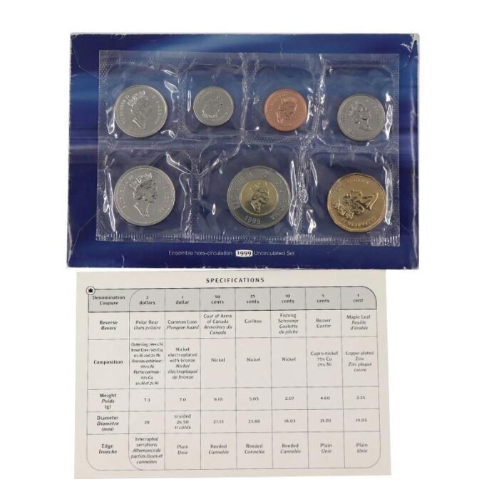 ⁦Canada Ensemble hors-criculation 1999 Uncirculated set⁩ - الصورة ⁦2⁩