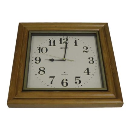Citizen Quartz 4MG691 Wooden Sqare Clock
