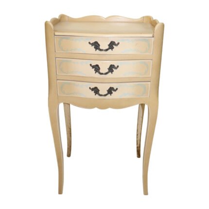 Close-up of Painted Small Chest-of-Drawers on Tall Legs