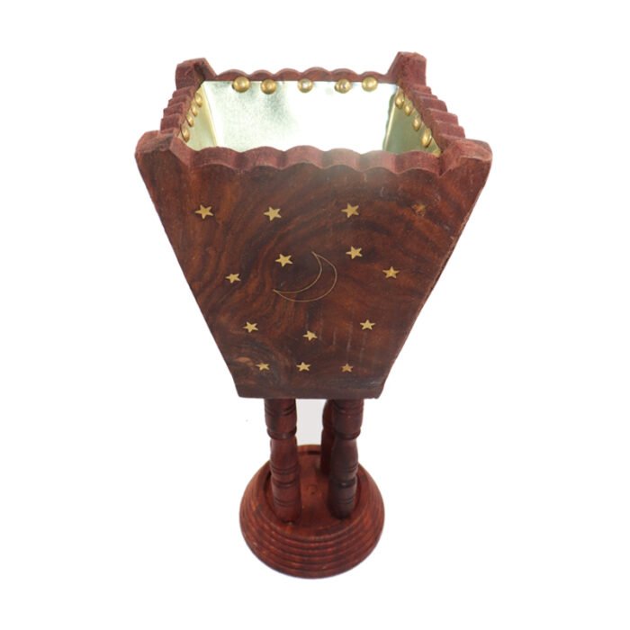⁦Handmade 4 pillar Stand Wooden Incence Burner⁩ - الصورة ⁦1⁩