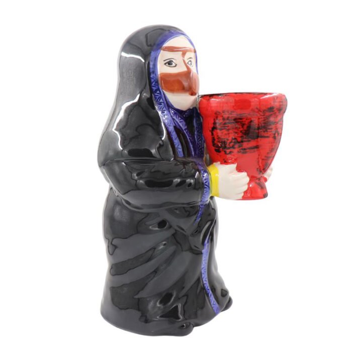 ⁦Mother Incense Burner Censer Wearing Black Abaya and Traditional Custom⁩ - الصورة ⁦2⁩
