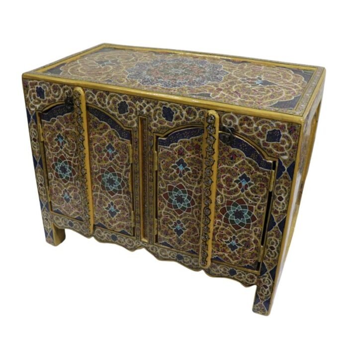 ⁦Vintage Handnade Wooden Painted Storage Box⁩ - الصورة ⁦2⁩