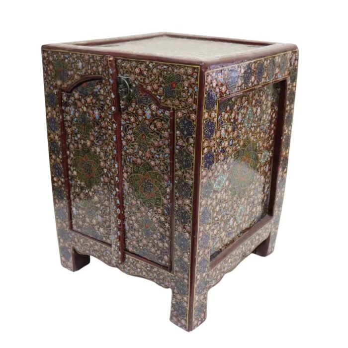 ⁦Vintage Handnade Wooden Painted Storage Box⁩ - الصورة ⁦5⁩