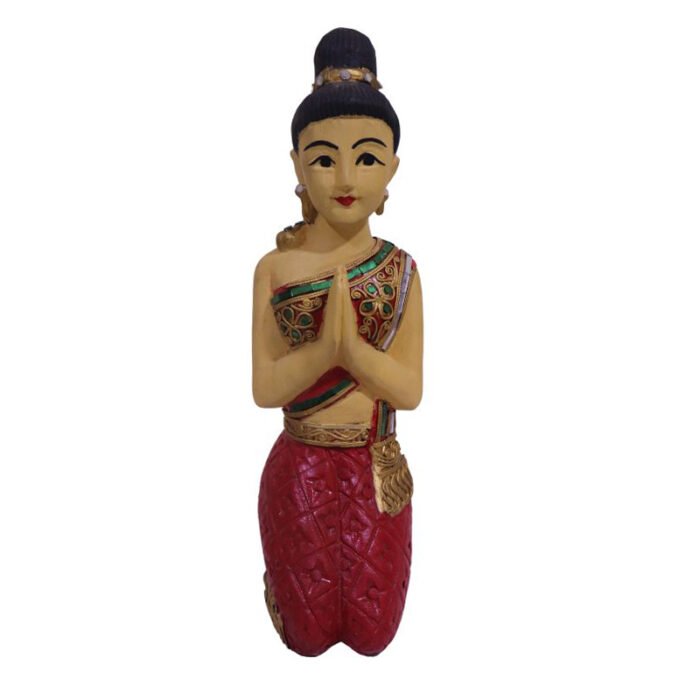 ⁦antique thai kneeling sawasdee lady statue⁩ - الصورة ⁦1⁩