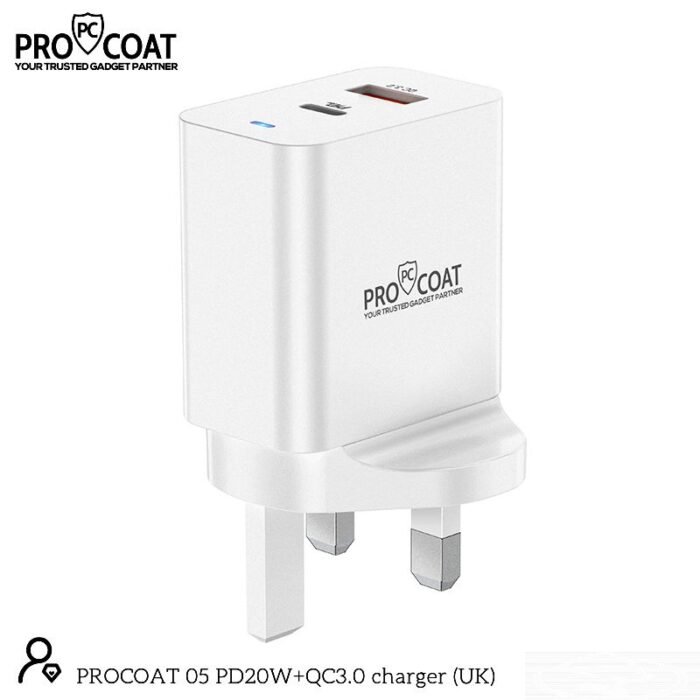 ⁦ProCoat 20W PD + 3.0 USB Fast Charger⁩ - الصورة ⁦5⁩