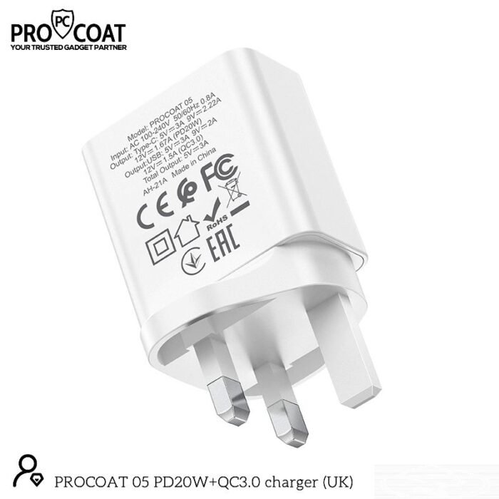 ⁦ProCoat 20W PD + 3.0 USB Fast Charger⁩ - الصورة ⁦3⁩