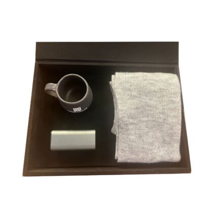 Leather set-3 items scarf