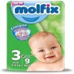 مولفيكس حفاضات للاطفال ميدي مقاس 3 - 9 حفاضة