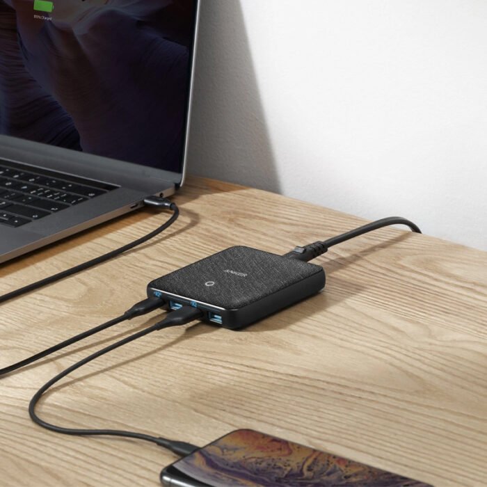 ⁦ANKER POWERPORT ATOM III SLIM FOUR PORTS CHARGER⁩ - الصورة ⁦4⁩