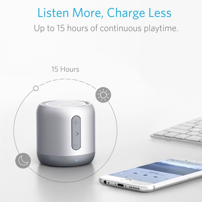 ⁦ANKER Sound Core Mini Bluetooth Speaker Gray⁩ - الصورة ⁦3⁩