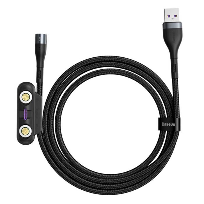 ⁦BASEUS ZINC MAGNETIC MICRO+TYPE C+LIGHTNING USB CABLE⁩ - الصورة ⁦1⁩