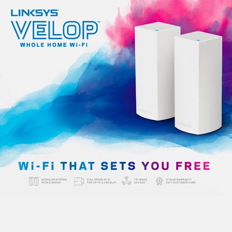 ⁦LINKSYS WHW0302 ME VELOP WHOLE HOME WiFi⁩ - الصورة ⁦3⁩