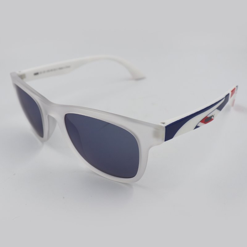 ⁦PUMA GO TEAM PU0012S 006 WHITE BLUE CRYSTAL SUNGLASS⁩ - الصورة ⁦2⁩