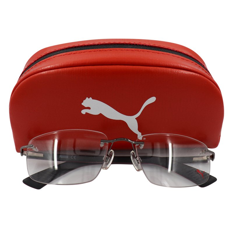 ⁦PUMA PU00290 004 56 GUNMETAL WHITE FRAME⁩ - الصورة ⁦1⁩