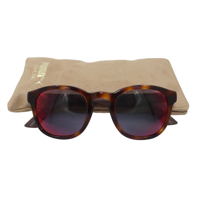 ⁦PUMA SUEDE PU0042S 004 49 RED SUNGLASS⁩ - الصورة ⁦1⁩