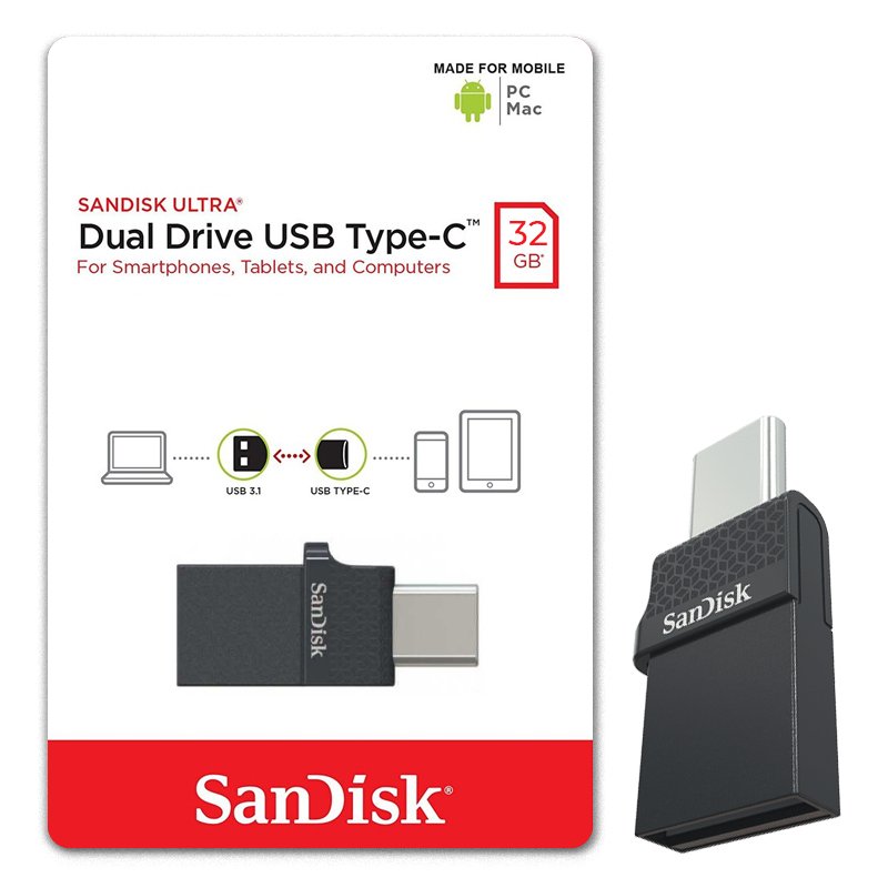 ⁦SANDISK TYPE C MINI FLASH DRIVE 32 GB⁩ - الصورة ⁦1⁩