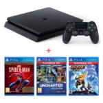SONY PS4 500GB + 3 GAME ( SPIDER MAN, UNCHARTED , RATCHET & CLANK ) PLAY STATION
