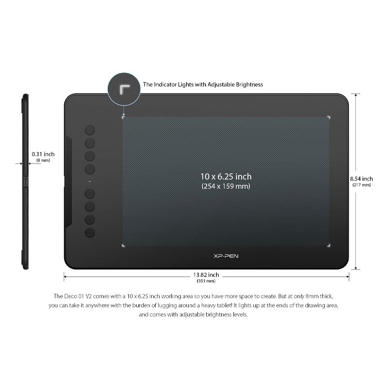⁦XP PEN DECO01 V2 GRAPHICS TABLET⁩ - الصورة ⁦3⁩