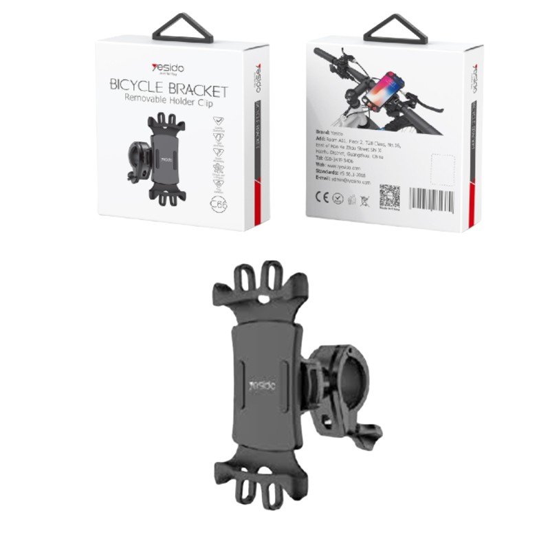 Yesido-C66-Bicycle-Bracket-Holder-with-Clip.jpg Yesido C66 Bicycle Bracket Holder with Clip - الصورة 1