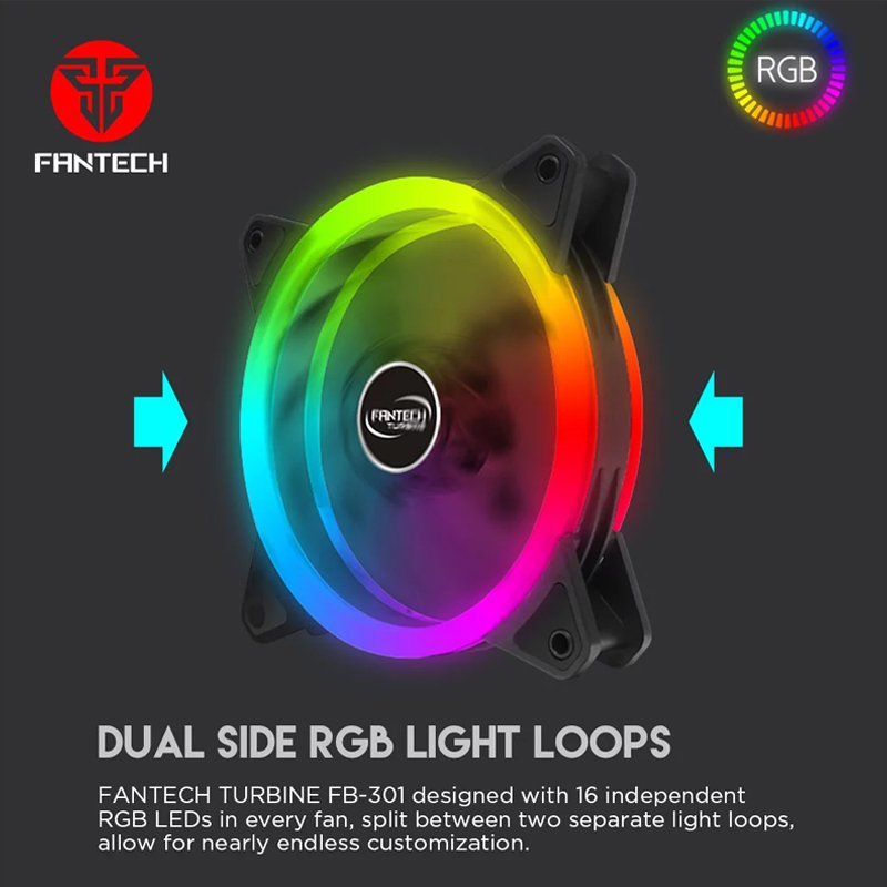 ⁦Fantech Fb 301 Turbine Addressable Rgb Pc Fan⁩ - الصورة ⁦2⁩