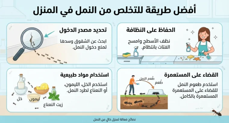 أفضل طريقة للتخلص من النمل في المنزل