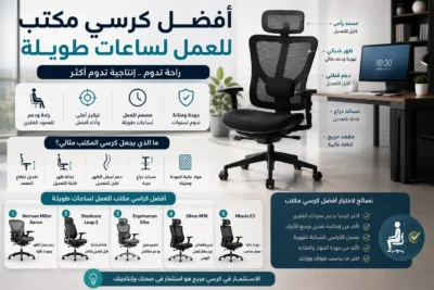 اختيار أفضل كرسي مكتب للعمل لساعات طويلة: كيف تحمي عمودك الفقري وتضاعف إنتاجيتك؟