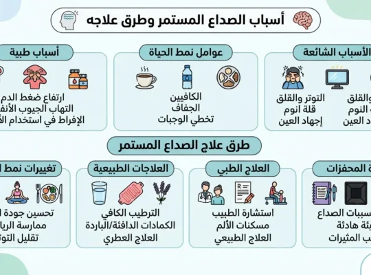 أسباب الصداع المستمر وطرق علاجه