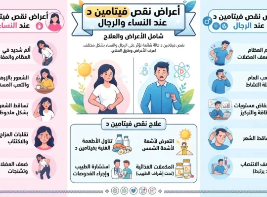 أعراض نقص فيتامين د عند النساء والرجال
